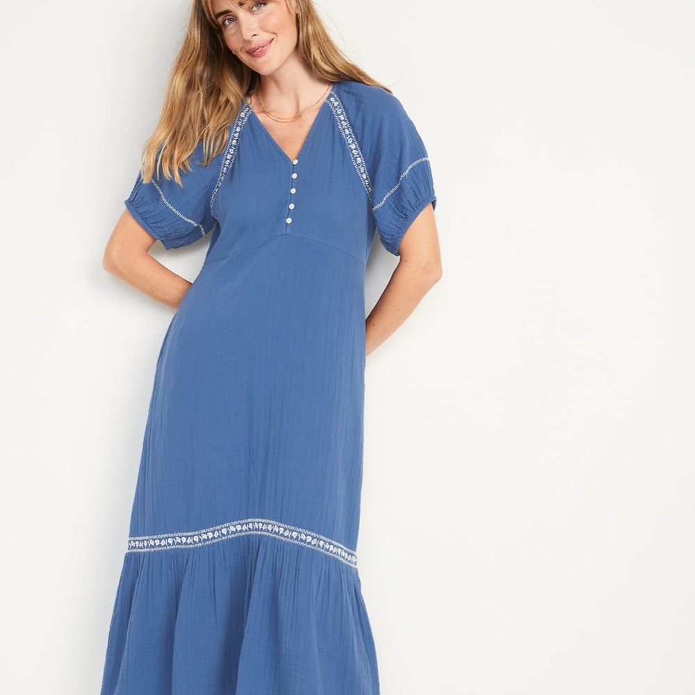 Old Navy blue flutter gauze Dress